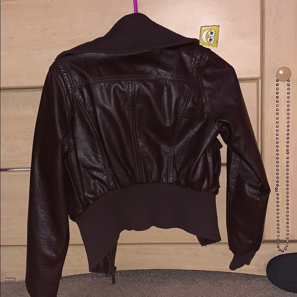 Dana Buchman Brown Faux Leather Jacket - Picture 4 of 4